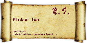 Minker Ida névjegykártya